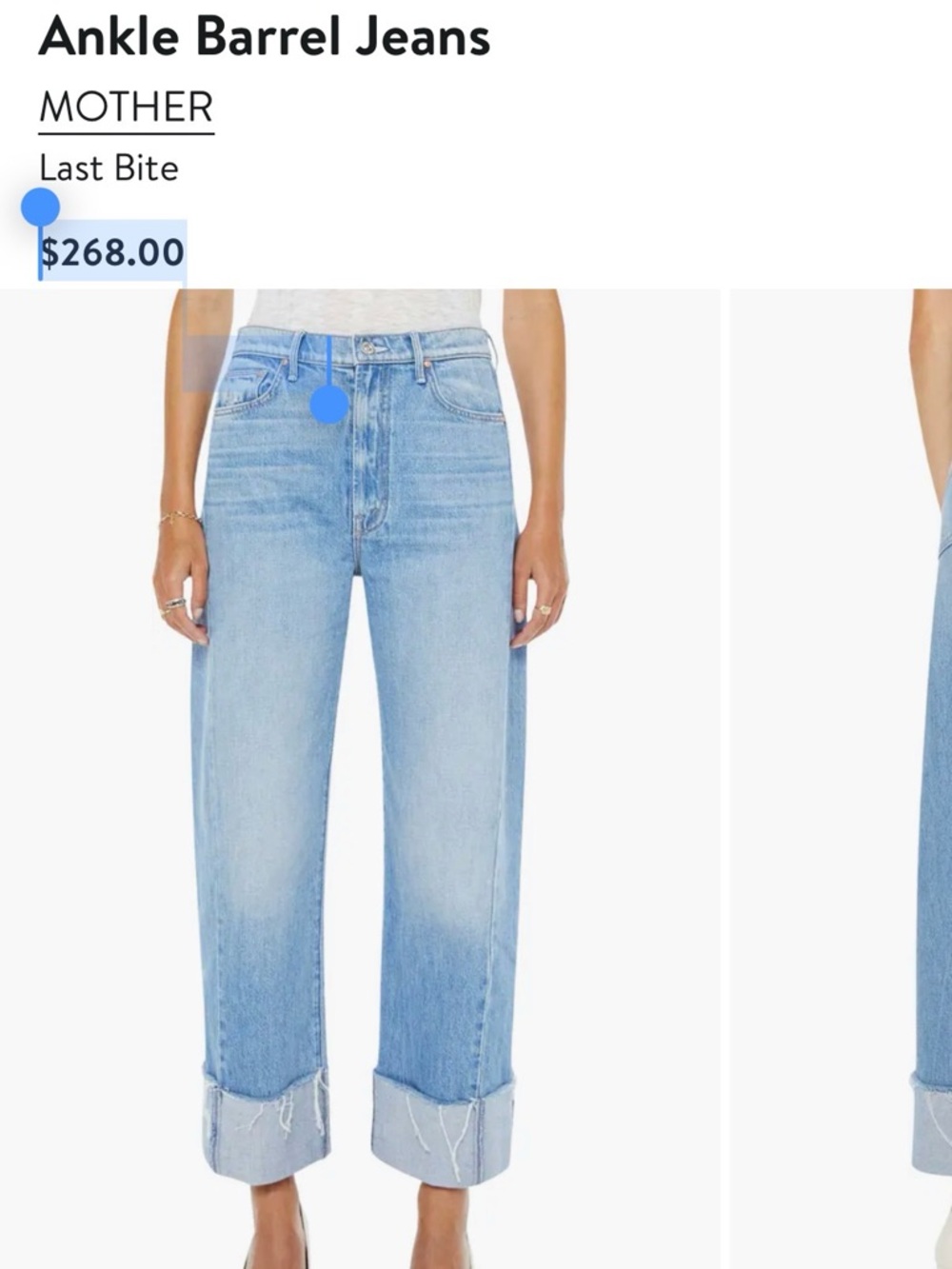MOTHER Light Blue Ankle Barrel Jeans